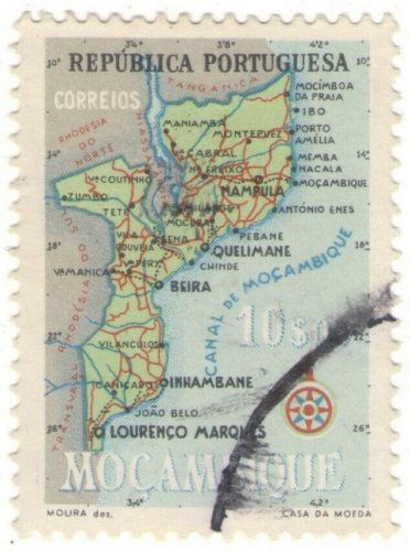 1954 Mozambique Used:&Acirc;&nbsp; Map of Mozambique