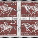 1958 Germany DDR CTO Block:  East German Derby 1958