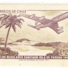 1971 Chile Stamp:  The 1st Air Service Santiago-Easter Island-Tahiti
