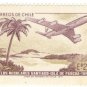 1971 Chile Stamp:  The 1st Air Service Santiago-Easter Island-Tahiti