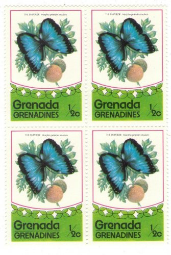 1975 Grenada Grenadines Block:  Butterflies (Morpho peleides)