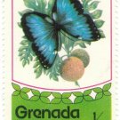 1975 Grenada Grenadines Stamp:  Butterflies (Morpho peleides)