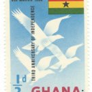 1960 Ghana Stamp:  The 3rd Anniversary of Independence