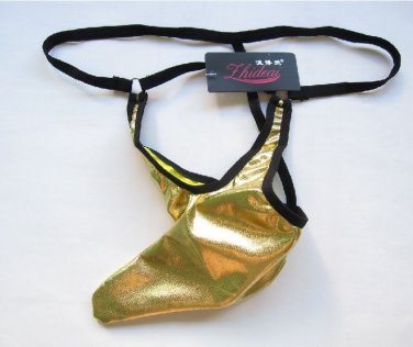 Hot Gun-type Pocket Pattern Sexy Gstring Underwear for Men - Golden