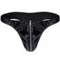 Sexy Men Lingerie Black faux leather color Thongs, MALE underwear, 3 sizes  ml-zipblackf