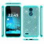 LG G7 ThinQ Case Luxury Bling with Glass Screen Protector Fashion Women Teal