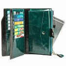 Women Purse RFID Blocking Large Luxury Wax Leather Clutch Large Pocket Organizer