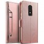 For OnePlus 6T Wallet Flip Case Slim Premium Leather Folio Cover Women Rosegold