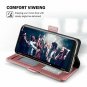 For OnePlus 6T Wallet Flip Case Slim Premium Leather Folio Cover Women Rosegold