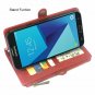 Samsung Galaxy S9 Plus Wallet Case Leather Flip Zipper Stand Wrist Strap Red