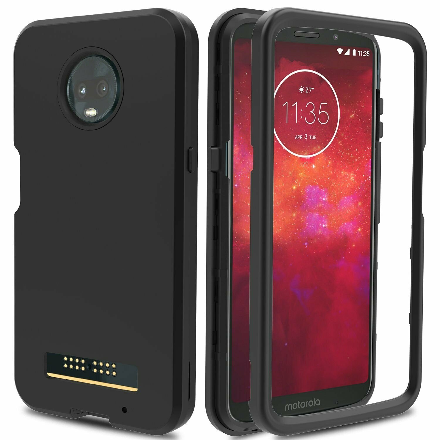 Moto Z3 Play/Z3 Case 3 in 1 Hybrid Durable Heavy Duty Bumper Shockproof