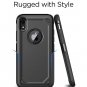 iPhone XR Case Heavy Duty TPU Hard PC Drop Protection Charge with Case Black
