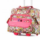 Rolling Travel Luggage Overnighter Suitcase wheels Laptop Compartment Bag Floral