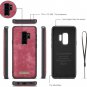 Samsung Galaxy S9 Plus Wallet Case Genuine Leather Retro Purse Large Capacity