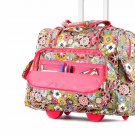 17" Rolling Under Seat Luggage Travel  Suitcase wheels Laptop Pocket Bag Floral
