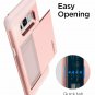 Samsung Galaxy S8 Wallet Case Hidden Card Back Slim Armor Military Rose Gold
