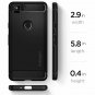 Google Pixel 2 Case TPU Shockproof Antislip Carbon Fiber Raised Edges Black