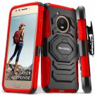 Motorola Moto E4 Case Full Body Heavy Duty Belt Clip Holster Stand Dual Layer