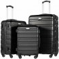 Luggage 3 Pcs Set Suitcase Rolling Lightweight Set Hardshell With Spinner Wheels