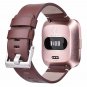 For Fitbit Versa Smartwatch Bands Real Leather Strap Wrist Stainless Steel Clasp