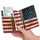 Passport Holder Travel Wallet Leather Cover RFID Blocking US Flag Men Women