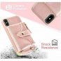 iPhone Xs Max Wallet Case Crossbody w/ Wrist Chain Strap Storage Cards License