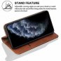 iPhone 11 Pro Max Brown Leather Wallet Case Men Flip w/ Kickstand Card Holder