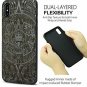 iPhone X/Xs Wood Case Real Wood Engraved Totem Slim Anti-Slip Grip Hybrid Cover
