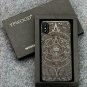 iPhone X/Xs Wood Case Real Wood Engraved Totem Slim Anti-Slip Grip Hybrid Cover