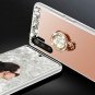 Samsung Galaxy Note 10+ Plus/5G Case Glitter Mirror Makeup Finger Ring Stand