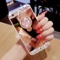 iPhone 8 Plus/7 Plus Case Mirror Makeup Ring HolderStand Shiny Sparkle Rosegold