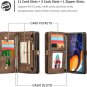 Simicoo Samsung A70 Leather Wallet Zipper Purse Detachable Card A70, Brown