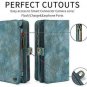 Simicoo Samsung A50 Leather Wallet Zipper Purse Detachable Card A50, Blue