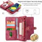 Simicoo Samsung A10 Leather Wallet Zipper Purse Detachable Card A10, Red