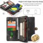 Simicoo Samsung A50 Leather Wallet Zipper Purse Detachable Card A50, Black