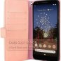 Harryshell Pixel 3a XL Case, Zipper Pocket Card Slot Kickstand PU Pink