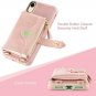 iPhone XR Wallet Case Crossbody Zipper Purse Wrist Chain Card Holder Cover
