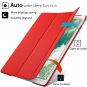 New IPad 9.7-inch 2018 2017 Case, Red Slim-Fit Smart Rubber Folio Hard Cover For