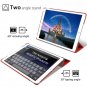 New IPad 9.7-inch 2018 2017 Case, Red Slim-Fit Smart Rubber Folio Hard Cover For