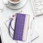 Leather Wallet Case for Galaxy S10 Plus Luxury Stand Mirror Card Pocket Purple