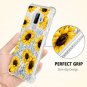 Galaxy S9 Plus Case Luxury Floral Glitter Fashion Bling Flowing Liquid Sunflower