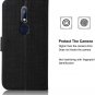 Nokia 4.2 Wallet Case Flip Folio Stand Cover Card Holster Canvas TPU Black