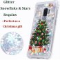 Galaxy S9 Plus Case Chrismas Glitter Tree Bling Sparkle Floating Liquid Soft