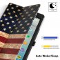 Folio Stand Case for All-New Amazon Fire HD 10 Tablet 9th/7th Gen US Flag
