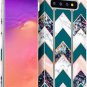 Slim Soft TPU Case For Galaxy S10 Shiny Rose Gold Marble Wave Geometric Silicone