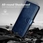 Wallet Case for Galaxy S10 Plus Leather Flip Card Slot Shockproof Stand Blue