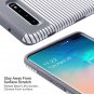 Case for Galaxy S10 Plus 2 Layer Stylish Slim Hybrid Minimal Mint Stripes & Grey