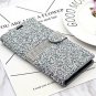 iPhone 7 Plus/ 8 Plus Wallet Case Flip Shiny Glitter Sparkle Bling Women Silver