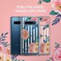 Samsung Galaxy S10 Case Clear Silicone TPU Pink Stripe Floral Flower Women Girly
