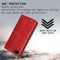 iPhone 8 /7Plus Genuine Leather Red Book Wallet Case Magnetic Closure Stand Flip